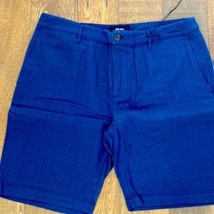 Blue with small red polka dots Paige shorts